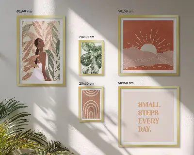 Wanddecoratie met plantenmotief in boho-stijl