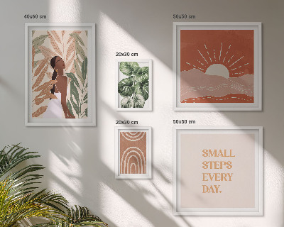 Wanddecoratie compositie Plantenmotief in boho-stijl