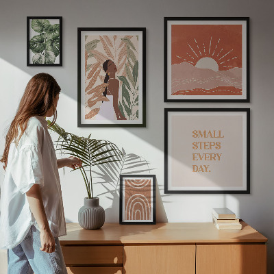 Wanddecoratie compositie Plantenmotief in boho-stijl