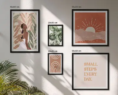 Wanddecoratie met plantenmotief in boho-stijl