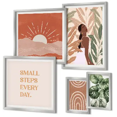 Wanddecoratie met plantenmotief in boho-stijl