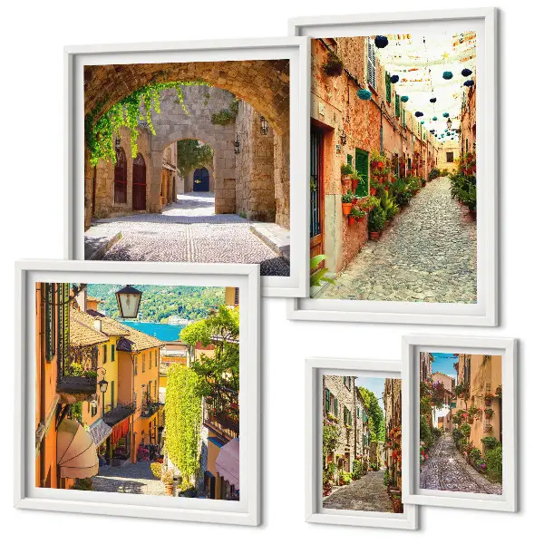 Gallery wall Charmante groene straten van de stad
