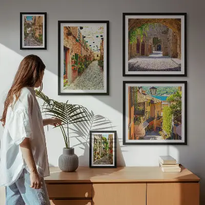 Gallery wall Charmante groene straten van de stad
