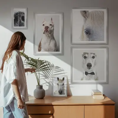 Wanddecoratie compositie Moderne dierenportretten