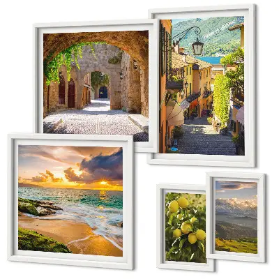 Gallery wall Charmante straten en landschappen
