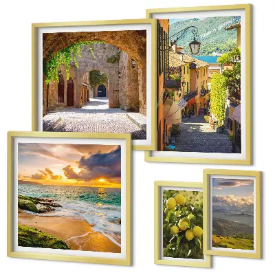 Gallery wall Charmante straten en landschappen