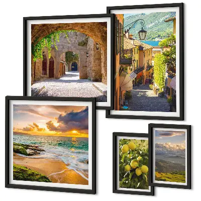 Gallery wall Charmante straten en landschappen