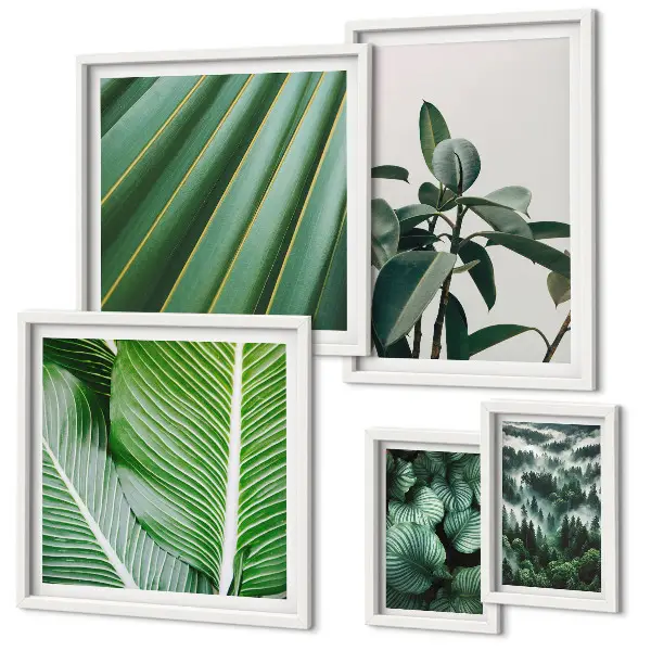 Wanddecoratie compositie geïnspireerd op tropische planten