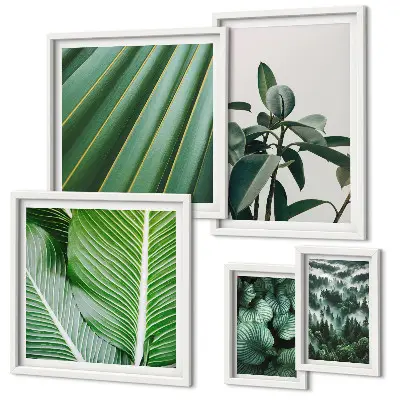 Wanddecoratie compositie geïnspireerd op tropische planten