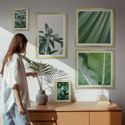 Wanddecoratie compositie geïnspireerd op tropische planten