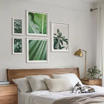 Wanddecoratie compositie geïnspireerd op tropische planten