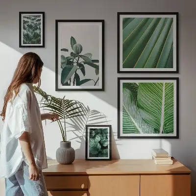 Wanddecoratie compositie geïnspireerd op tropische planten