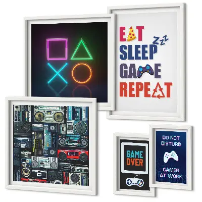 Wanddecoratie compositie Stijlvolle decoraties voor gamers