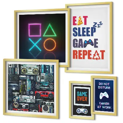 Wanddecoratie voor gamers stijlvolle compositie