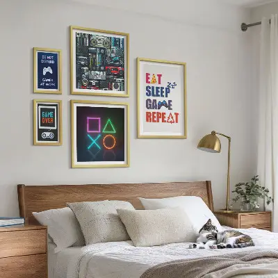 Wanddecoratie voor gamers stijlvolle compositie