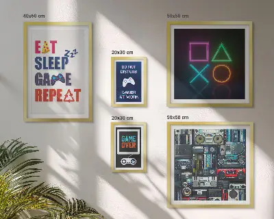 Wanddecoratie voor gamers stijlvolle compositie