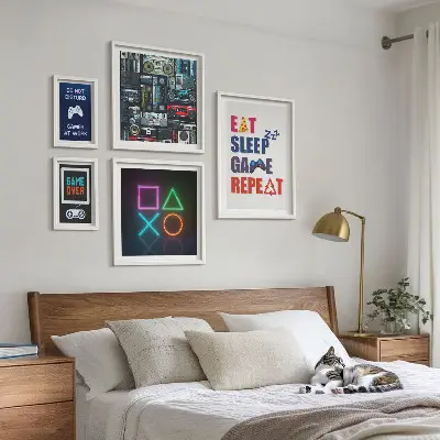 Wanddecoratie voor gamers stijlvolle compositie