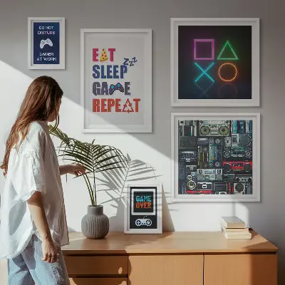Wanddecoratie voor gamers stijlvolle compositie