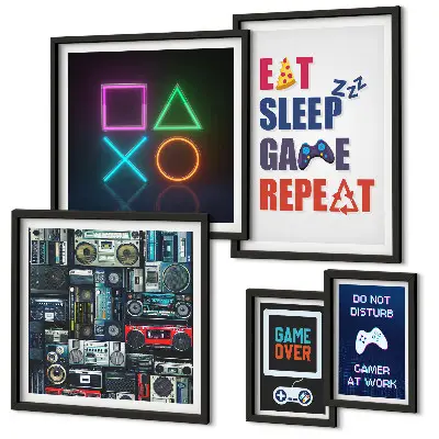 Wanddecoratie voor gamers stijlvolle compositie