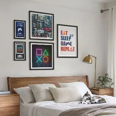 Wanddecoratie voor gamers stijlvolle compositie