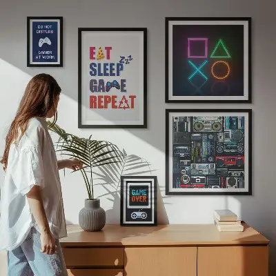 Wanddecoratie voor gamers stijlvolle compositie