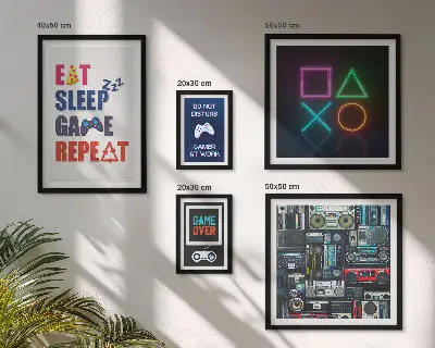 Wanddecoratie voor gamers stijlvolle compositie