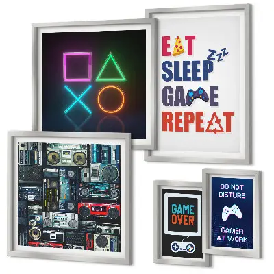 Wanddecoratie voor gamers stijlvolle compositie