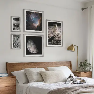 Moderne schilderijen set Kosmische ontdekkingen en geheimen