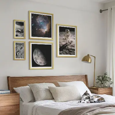 Moderne schilderijen set Kosmische ontdekkingen en geheimen
