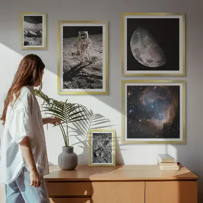 Moderne schilderijen set Kosmische ontdekkingen en geheimen