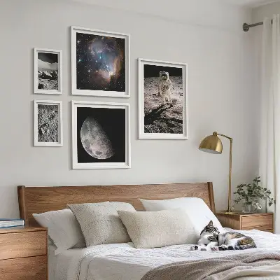 Moderne schilderijen set Kosmische ontdekkingen en geheimen