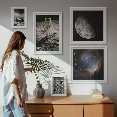 Moderne schilderijen set Kosmische ontdekkingen en geheimen