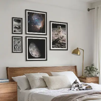 Moderne schilderijen set Kosmische ontdekkingen en geheimen