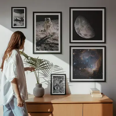 Moderne schilderijen set Kosmische ontdekkingen en geheimen