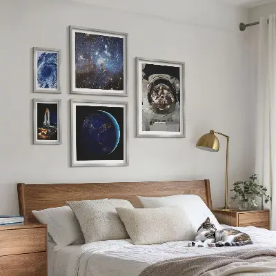 Wanddecoratie compositie Ruimteontdekkingen van astronauten
