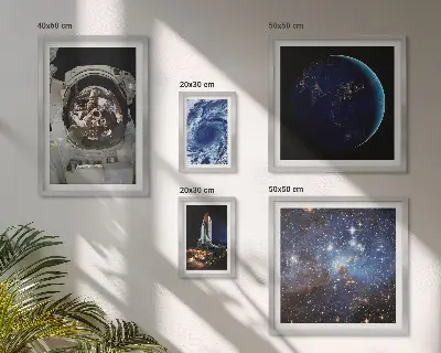 Wanddecoratie compositie Ruimteontdekkingen van astronauten