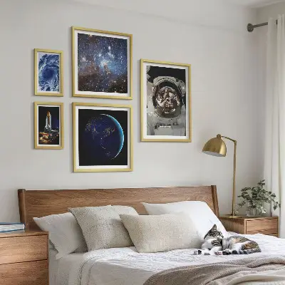 Wanddecoratie compositie Ruimteontdekkingen van astronauten