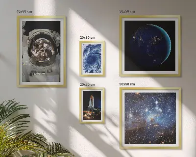 Wanddecoratie compositie Ruimteontdekkingen van astronauten