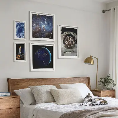 Wanddecoratie compositie Ruimteontdekkingen van astronauten