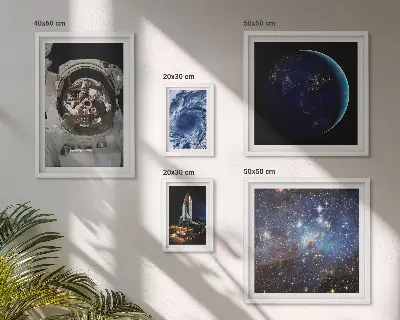 Wanddecoratie compositie Ruimteontdekkingen van astronauten