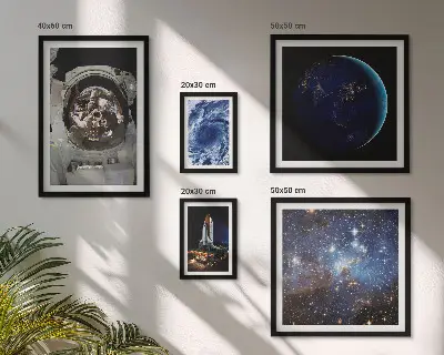 Wanddecoratie compositie Ruimteontdekkingen van astronauten