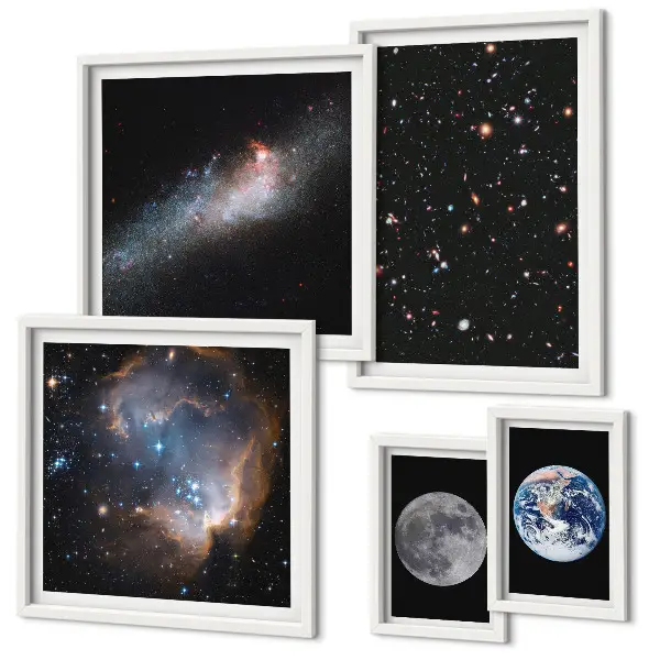 Moderne schilderijen set Kosmische landschappen van de Melkweg