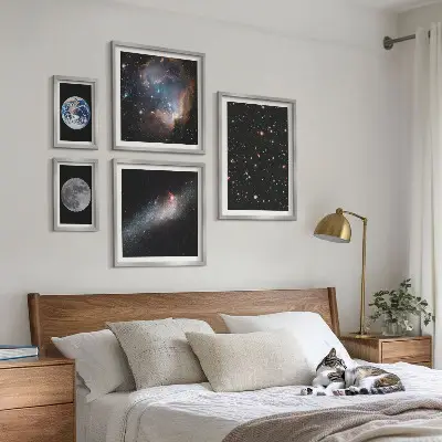 Moderne schilderijen set Kosmische landschappen van de Melkweg