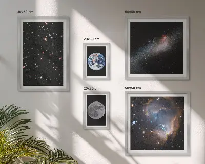 Moderne schilderijen set Kosmische landschappen van de Melkweg