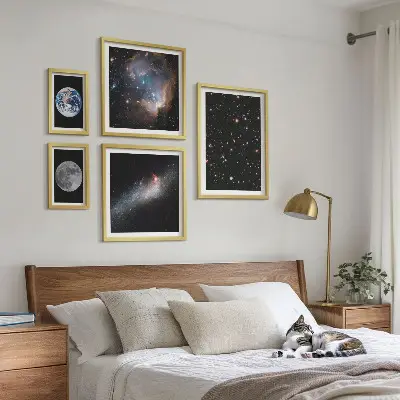 Moderne schilderijen set Kosmische landschappen van de Melkweg