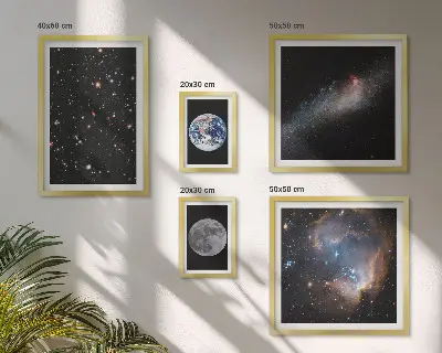 Moderne schilderijen set Kosmische landschappen van de Melkweg