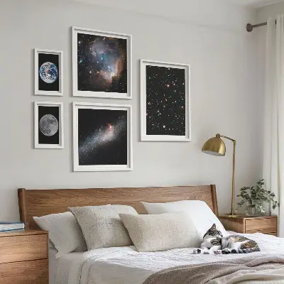 Moderne schilderijen set Kosmische landschappen van de Melkweg