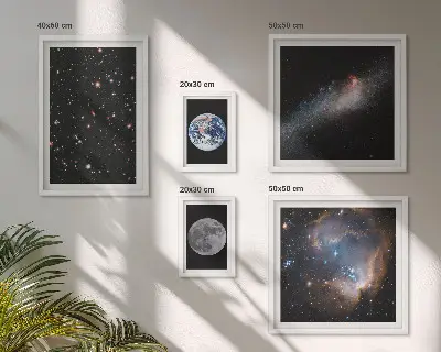 Moderne schilderijen set Kosmische landschappen van de Melkweg