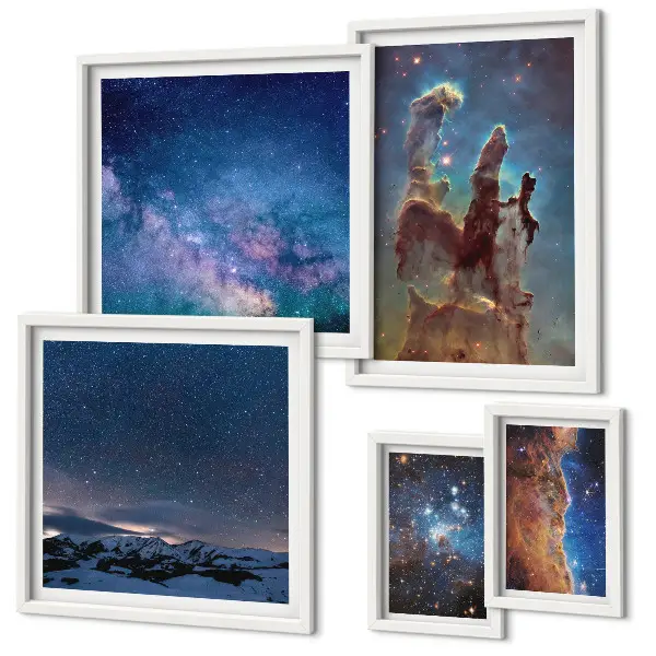 Gallery wall Kosmische landschappen van sterrenstelsels
