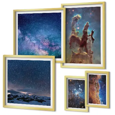 Gallery wall Kosmische landschappen van sterrenstelsels